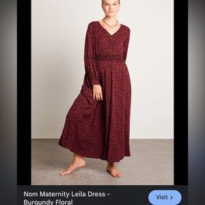 Nom Leila burgundy  Floral Women's Dress size small